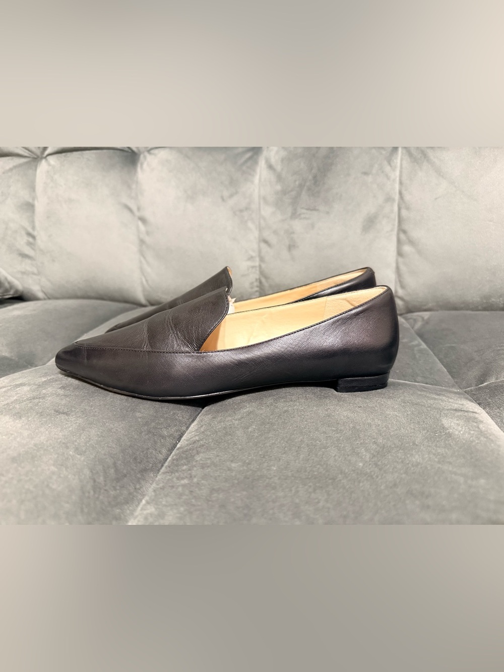 Cole Haan Black Pointed Leather Slip-On Loafers - Picture 5 of 12